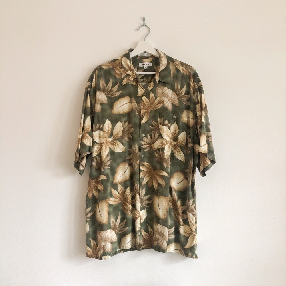 Vintage pierre cardin floral Hawaiian button down casual shirt
